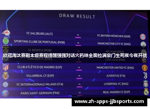欧冠淘汰赛剧本级赛程提醒强强对话火药味全面拉满豪门生死夜今夜开战